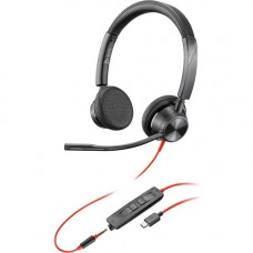 Plantronics Blackwire 3325 USB-C Headset - Stereo - USB Type C, Mini-phone (3.5mm) - Wired - 32 Ohm - 20 Hz - 20 kHz - Over-the-head - Binaural - Supra-aural - Noise Cancelling Microphone - Noise Canceling - TAA Compliance 213939-101