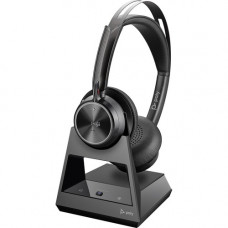 Plantronics Poly Voyager Focus 2 Headset - Stereo - USB Type A - Wired/Wireless - Bluetooth - 298.6 ft - 20 Hz - 20 kHz - Over-the-head - Binaural - Ear-cup - MEMS Technology, Noise Cancelling, Electret, Condenser Microphone - Noise Canceling 214260-01