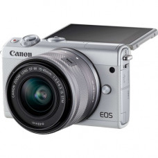 Canon EOS M100 24 Megapixel Mirrorless Camera with Lens - 15 mm - 45 mm - White - 3" Touchscreen LCD - 3x Optical Zoom - Optical (IS) - 6000 x 4000 Image - 1920 x 1080 Video - HD Movie Mode - Wireless LAN - TAA Compliance 2210C011