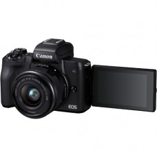 Canon EOS M50 24.1 Megapixel Mirrorless Camera with Lens - 15 mm - 45 mm - Black - 3" Touchscreen LCD - 3x Optical Zoom - Optical (IS) - 6000 x 4000 Image - 3840 x 2160 Video - HD Movie Mode - Wireless LAN 2680C011