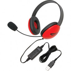 Califone USB STEREO HEADPHONES LISTENING FIRST SERIES RED 2800RD-USB