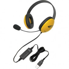 Califone YELLOW STEREO HEADSET W/ MIC USB CONNECTOR 2800YL-USB