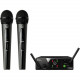 Harman International Industries AKG WMS40 Mini Dual Vocal Set Wireless Microphone System - 40 Hz to 20 kHz Frequency Response - 65.62 ft Operating Range 3350X00050
