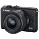 Canon EOS M200 24.1 Megapixel Mirrorless Camera with Lens - 15 mm - 45 mm - Black - 3" Touchscreen LCD - 3x Optical Zoom - Optical (IS) - 6000 x 4000 Image - 3840 x 2160 Video - HD Movie Mode - Wireless LAN 3699C009