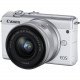 Canon EOS M200 24.1 Megapixel Mirrorless Camera with Lens - 15 mm - 45 mm - White - 3" Touchscreen LCD - 3x Optical Zoom - Optical (IS) - 6000 x 4000 Image - 3840 x 2160 Video - HD Movie Mode - Wireless LAN 3700C009