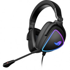 Asus ROG Delta S Gaming Headset - Stereo - USB Type C, USB 2.0 - Wired - 32 Ohm - 20 Hz - 40 kHz - Over-the-head - Binaural - Circumaural - 4.92 ft Cable - Noise Cancelling, Uni-directional Microphone - Black 90YH02K0-B2UA00