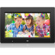 Aluratek 10 inch Digital Photo Frame with Motion Sensor and 4GB Built-in Memory - 10" LCD Digital Frame - Black - 1024 x 600 - Cable - 16:9 - Autostart Slideshow, Slideshow, Background Music, Clock, Calendar, Auto On/Off Timer, Motion Detection - Bui