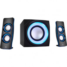 Cyber Acoustics Curve CA-3712BT 2.1 Bluetooth Speaker System - Black - Bluetooth - Passive Radiator, Remote Control CA-3712BT