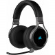 Corsair VIRTUOSO RGB WIRELESS High-Fidelity Gaming Headset - Carbon - Stereo - Mini-phone - Wired/Wireless - 60 ft - 32 Ohm - 20 Hz - 40 kHz - Over-the-head - Binaural - Circumaural - 4.92 ft Cable - Omni-directional Microphone - Carbon CA-9011185-NA