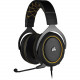 Corsair HS60 PRO SURROUND Gaming Headset - Yellow - Stereo - Mini-phone - Wired - 32 Ohm - 20 Hz - 20 kHz - Over-the-head - Binaural - Circumaural - 5.91 ft Cable - Noise Cancelling, Uni-directional, Noise Reduction Microphone - Yellow CA-9011214-NA