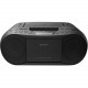 Sony CD/Cassette Boombox with Radio - 1 x Disc - 3.40 W Integrated Stereo Speaker - Black LCD - CD-DA, MP3 - 1.60 MHz AM - 108 MHz FM - 1.60 MHz MW - Auxiliary Input CFDS70BLK