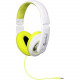 SYBA Multimedia Headset - Stereo - Mini-phone - Wired - 32 Ohm - 20 Hz - 20 kHz - Over-the-head - Binaural - Ear-cup - 4.83 ft Cable - Lime, White CL-AUD63033