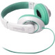 SYBA Multimedia TBinaural Design Teal/White Headset - Stereo - Mini-phone - Wired - 32 Ohm - 20 Hz - 20 kHz - Over-the-head - Binaural - 4.83 ft Cable - Teal, White - RoHS Compliance CL-AUD63035