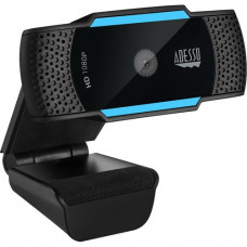Adesso CyberTrack H5 1080P Webcam - 2.1 Megapixel - 30 fps - USB 2.0 - Auto Focus - Built-In MIC - Tripod Mount - Privacy Shutter Cover - 1920 x 1080 Video - Works with Zoom, Webex, Skype, Team, Facetime, Windows, MacOS, and Android Chrome OS CYBERTRACKH5