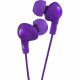 Victor  Of Japan, Limited JVC Gumy Plus HA-FX5-V Earphone - Stereo - Violet - Mini-phone - Wired - 16 Ohm - 10 Hz 20 kHz - Gold Plated Connector - Earbud - Binaural - Open - 3.28 ft Cable HAFX5V