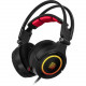 Thermaltake Tt eSPORTS CRONOS Riing Headset - Stereo - USB - Wired - 32 Ohm - 20 Hz - 20 kHz - Over-the-head - Binaural - Circumaural - 6.56 ft Cable - Noise Canceling - Diamond Black, Red HT-CRA-DIECBK-20