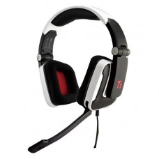 Thermaltake Tt eSPORTS SHOCK Headset - Mini-phone - Wired - 32 Ohm - 20 Hz - 20 kHz - Over-the-head - Binaural - Circumaural - 10 ft Cable - Noise Cancelling Microphone - Noise Canceling - White HT-SHK002ECWH