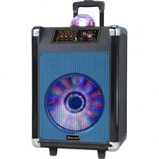 Supersonic Speaker System - 30 W RMS - Wireless Speaker(s) - Portable - Battery Rechargeable - Blue - 30 Hz - 20 kHz - SD - Bluetooth - USB - Wireless Audio Stream, Disco Light, Radio, Handle, Built-in Wheels IQ-3612DJBTBLU