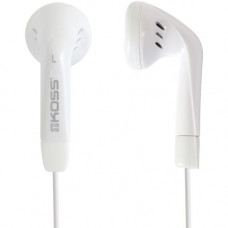 Koss KE5 Earphone - Stereo - White - Mini-phone - Wired - 16 Ohm - 60 Hz 20 kHz - Earbud - Binaural - Outer-ear - 4 ft Cable KE5W