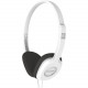 Koss KPH8 Headphone - Stereo - White - Mini-phone - Wired - 32 Ohm - 80 Hz 18 kHz - Over-the-head - Binaural - Supra-aural - 4 ft Cable KPH8W