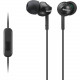 Sony EX Monitor Headphones (Black) - Stereo - Mini-phone (3.5mm) - Wired - 16 Ohm - 5 Hz - 24 kHz - Earbud - Binaural - In-ear - 3.94 ft Cable - Black MDREX110AP/B