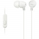 Sony Fashion Color EX Earbud Headset - Stereo - Wired - 16 Ohm - 8 Hz - 22 kHz - Earbud - Binaural - In-ear - 3.94 ft Cable - Condenser Microphone - White MDREX15AP/W