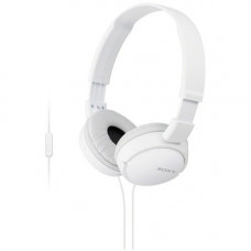 Sony ZX On-Ear Monitor Headphones, White, MDRZX110AP/W - Stereo - White - Wired - Over-the-head - Binaural - Supra-aural - 4 ft Cable MDRZX110AP/W