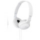 Sony ZX On-Ear Monitor Headphones, White, MDRZX110AP/W - Stereo - White - Wired - Over-the-head - Binaural - Supra-aural - 4 ft Cable MDRZX110AP/W