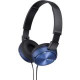 Sony Sound Monitoring Headphones - Stereo - Mini-phone - Wired - 24 Ohm - 10 Hz - 24 kHz - Over-the-head - Binaural - Supra-aural - 3.94 ft Cable - Blue MDRZX310AP/L