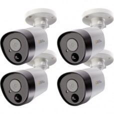 Q-See QTH8075B-4 5 Megapixel Surveillance Camera - 4 Pack - Color, Monochrome - 65 ft Night Vision - H.265 - 2592 x 1944 - 3.60 mm - CMOS - Cable - Bullet - Ceiling Mount, Wall Mount QTH8075B-4