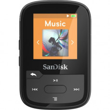 Sandisk Clip Sport Plus 16 GB Flash MP3 Player - Black - FM Tuner - 1.4" - Bluetooth - WMA, AAC, MP3, WAV, FLAC - 20 Hour SDMX28-016G-G46K