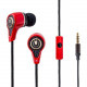 SYBA Multimedia Oblanc SY-AUD63088 Earset - Stereo - Mini-phone - Wired - 16 Ohm - 20 Hz - 20 kHz - Earbud - Binaural - In-ear - 3.67 ft Cable - Noise Canceling - Red, Black SY-AUD63088