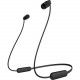 Sony WI-C200 Wireless In-Ear Headphones - Stereo - Wireless - Bluetooth - 30 ft - 20 Hz - 20 kHz - Behind-the-neck, Earbud - Binaural - In-ear - Black WIC200/B