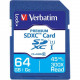 Verbatim 64GB Premium SDXC Memory Card, UHS-I Class 10 - Class 10/UHS-I (U1) - 90 MB/s Read1 Pack - 300x Memory Speed - TAA Compliance 44024