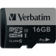 Verbatim 16GB Pro 600X microSDHC Memory Card with Adapter, UHS-I U3 Class 10 - Class 10/UHS-I (U3) - 90 MB/s Read1 Pack - 600x Memory Speed - TAA Compliance 47040