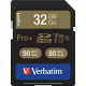 Verbatim 32GB Pro Plus 600X SDHC Memory Card, UHS-I V30 U3 Class 10 - 90 MB/s Read - 80 MB/s Write - 600x Memory Speed - Lifetime Warranty - TAA Compliance 49196
