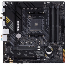 Asus TUF GAMING B550M-PLUS (WI-FI) Desktop Motherboard - AMD Chipset - Socket AM4 - 128 GB DDR4 SDRAM Maximum RAM - DIMM, UDIMM - 4 x Memory Slots - Wireless LAN - IEEE 802.11 a/b/g/n/ac/ax - 6 x USB 3.1 Port - HDMI - 1 x RJ-45 - 4 x SATA Interfaces 90MB1