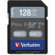 Verbatim Pro II Plus 128 GB SDXC - Class 10/UHS-II (U3) - 285 MB/s Read - 245 MB/s Write1 Pack - 1900x Memory Speed - TAA Compliance 99165