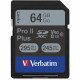 Verbatim Pro II Plus 64 GB SDXC - Class 10/UHS-II (U3) - 295 MB/s Read - 245 MB/s Write1 Pack - 1900x Memory Speed - TAA Compliance 99166