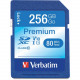 Verbatim 256GB Premium SDXC Memory Card, UHS-I V10 U1 Class 10 - 90 MB/s Read - Lifetime Warranty - TAA Compliance 99828