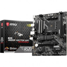 Micro-Star International  MSI MAG A520M VECTOR WIFI Desktop Motherboard - AMD Chipset - Socket AM4 - 64 GB DDR4 SDRAM Maximum RAM - DIMM, UDIMM - 2 x Memory Slots - Gigabit Ethernet - Wireless LAN - IEEE 802.11ac - 4 x USB 3.1 Port - HDMI - 1 x RJ-45 - 4 