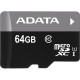 A-Data Technology  Adata Premier 64 GB Class 10/UHS-I microSDXC - 50 MB/s Read - Lifetime Warranty ASDX64GUICL10-B