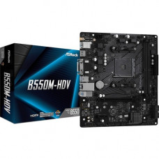 ASRock B550M-HDV Desktop Motherboard - AMD Chipset - Socket AM4 - 64 GB DDR4 SDRAM Maximum RAM - DIMM, UDIMM - 2 x Memory Slots - Gigabit Ethernet - 4 x USB 3.1 Port - HDMI - DVI - 1 x RJ-45 - 4 x SATA Interfaces B550M-HDV