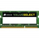 Corsair ValueSelect 8GB DDR3 SDRAM Memory Module - For Notebook - 8 GB (1 x 8 GB) - DDR3-1600/PC3-12800 DDR3 SDRAM - CL11 - 1.50 V - Non-ECC - Unbuffered - 204-pin - SoDIMM CMSO8GX3M1A1600C11