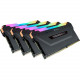 Corsair VENGEANCE RGB PRO 128GB DDR4 SDRAM Memory Module - For Motherboard - 128 GB (4 x 32 GB) - DDR4-3200/PC4-25600 DDR4 SDRAM - CL16 - 1.35 V - Non-ECC - 288-pin - DIMM CMW128GX4M4E3200C16