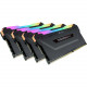 Corsair Vengeance RGB Pro 32GB DDR4 SDRAM Memory Module - For Desktop PC - 32 GB (4 x 8 GB) - DDR4-3600/PC4-28800 DDR4 SDRAM - CL18 - 1.35 V - Non-ECC - Unbuffered - 288-pin - DIMM CMW32GX4M4D3600C18