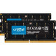 Micron Crucial 64GB (2 x 32GB) DDR5 SDRAM Memory Kit - For Notebook - 64 GB (2 x 32GB) - DDR5-4800/PC5-38400 DDR5 SDRAM - 4800 MHz Dual-rank Memory - CL40 - 1.10 V - Non-ECC - Unbuffered - 262-pin - SoDIMM - Lifetime Warranty CT2K32G48C40S5