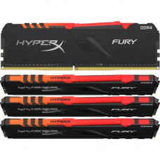 Kingston Technology HyperX FURY 64GB (4 x 16GB) DDR4 SDRAM Memory Kit - For Desktop PC - 64 GB (4 x 16 GB) - DDR4-3600/PC4-28800 DDR4 SDRAM - CL18 - 1.35 V - Non-ECC - Unbuffered - 288-pin - DIMM HX436C18FB4AK4/64