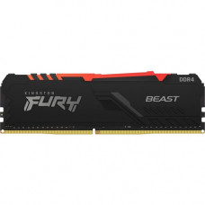 Kingston FURY Beast 64GB (4 x 16GB) DDR4 SDRAM Memory Kit - 64 GB (4 x 16GB) - DDR4-3000/PC4-24000 DDR4 SDRAM - 3000 MHz Single-rank Memory - CL16 - 1.35 V - Non-ECC - Unbuffered - 288-pin - DIMM - Lifetime Warranty KF430C16BBAK4/64
