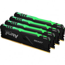 Kingston FURY Beast 128GB (4 x 32GB) DDR4 SDRAM Memory Kit - For Motherboard - 128 GB (4 x 32GB) - DDR4-3200/PC4-25600 DDR4 SDRAM - 3200 MHz - CL16 - 1.35 V - 288-pin - DIMM - Lifetime Warranty KF432C16BBAK4/128